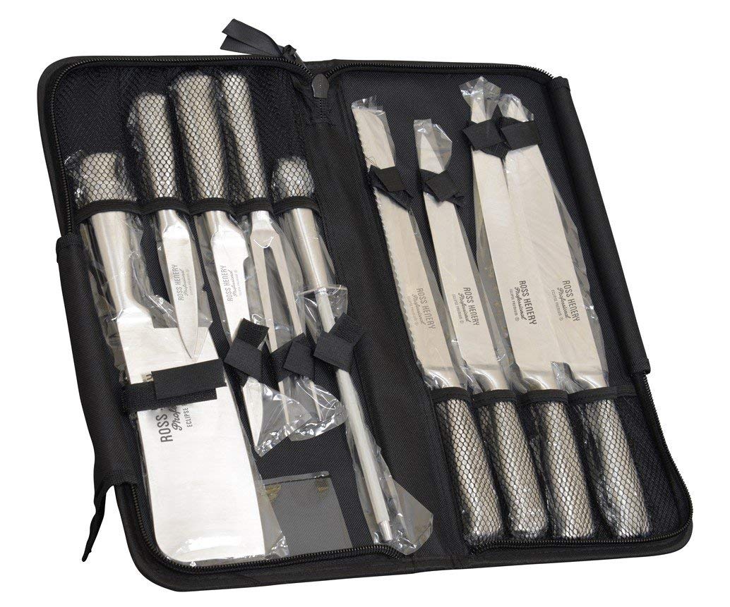 Ross Henery Professional Eclipse 9 Piece Chefs Knife Set with Carry Case